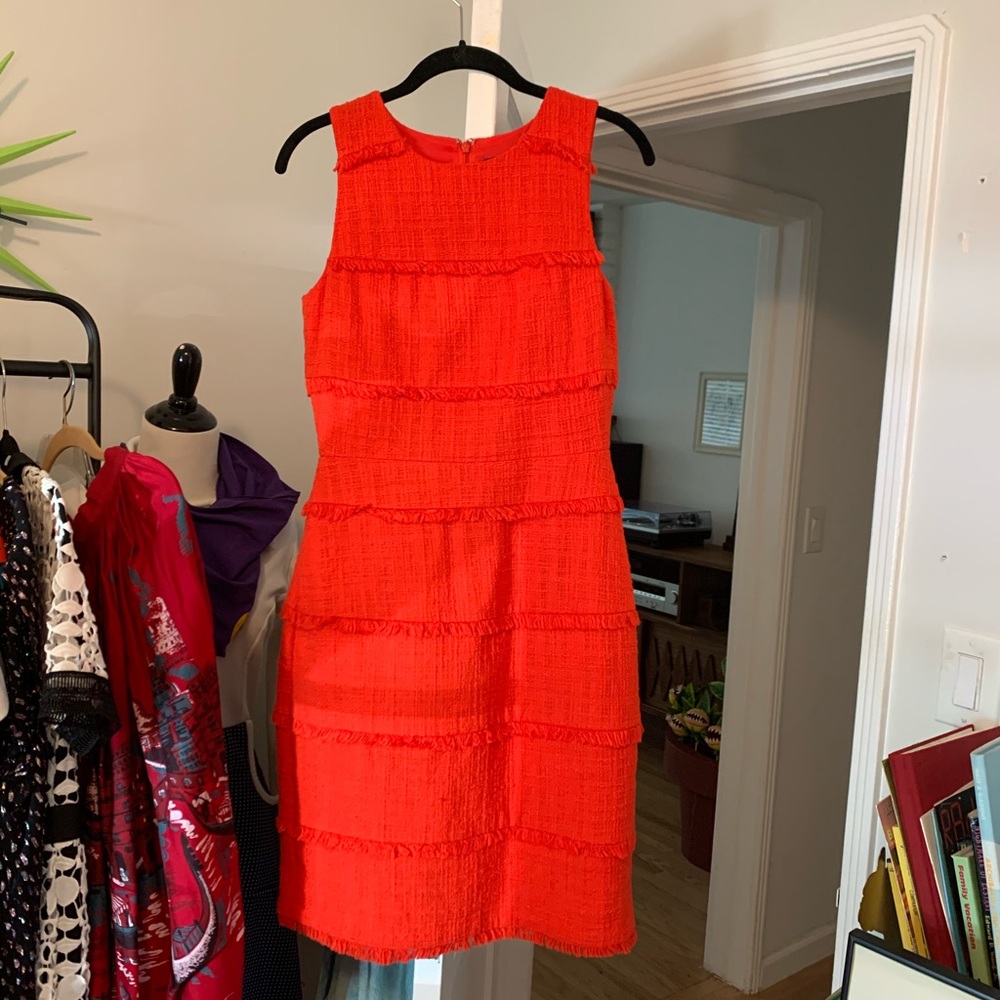 J.Crew Red fringe casual work dress | Sz 2